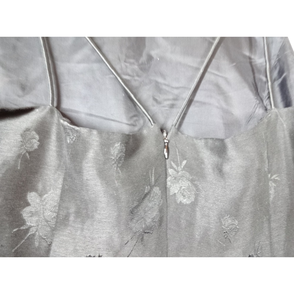 90s Vintage Ann Taylor Sheath Dress Womens 12 Black Silk Linen Floral Cocktail - Picture 6 of 8
